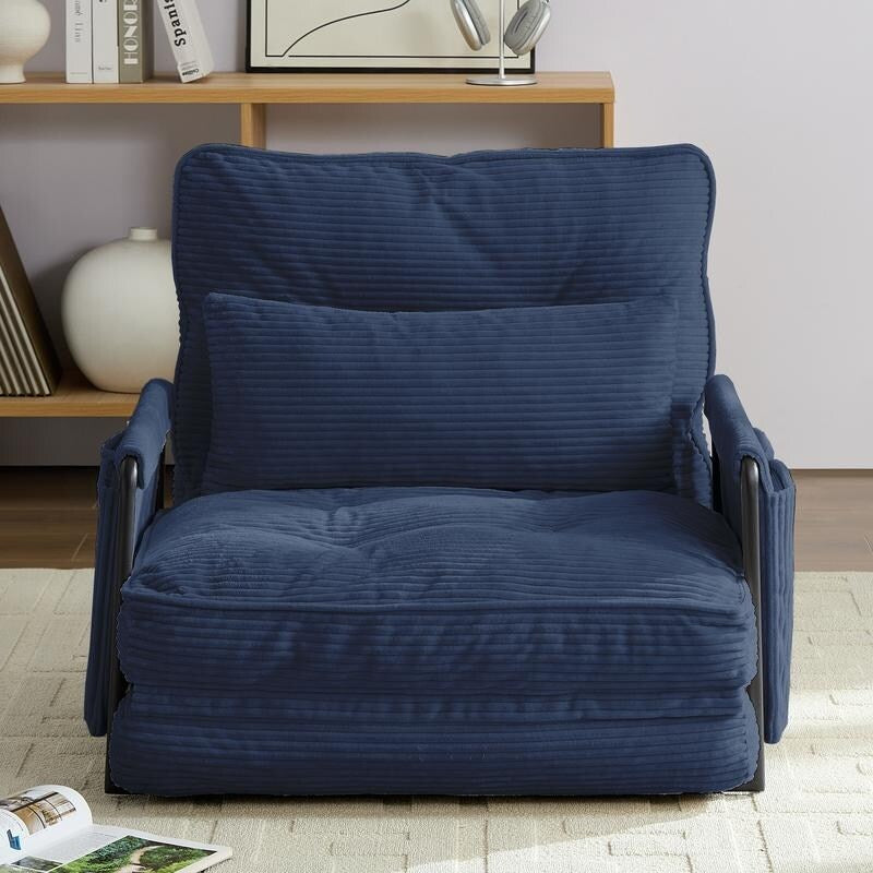 Mixoy Muti-Functional Folding Floor Sofa Bed with Pillows,6 Position Adjustable Backrest-3+1