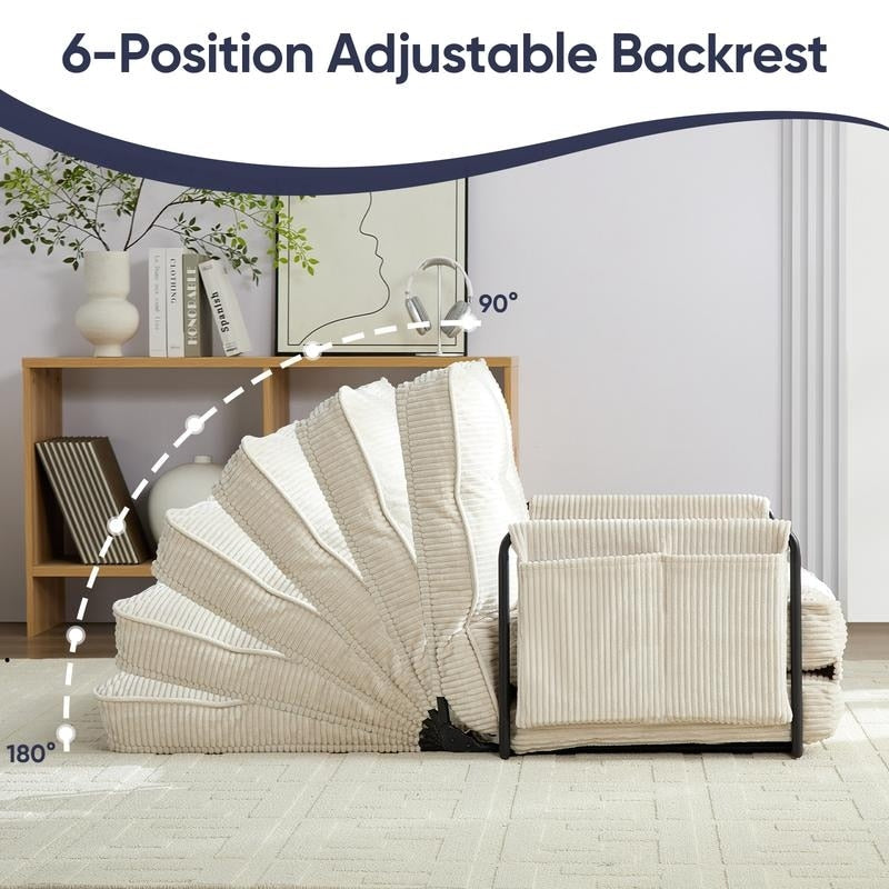 Mixoy Muti-Functional Folding Floor Sofa Bed with Pillows,6 Position Adjustable Backrest-3+1