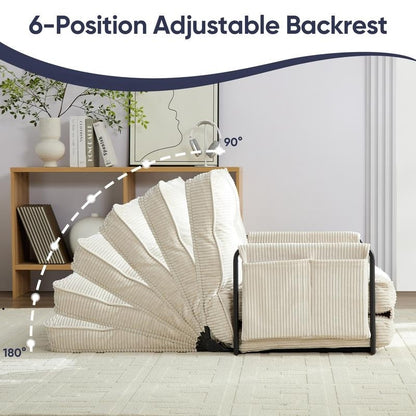 Mixoy Muti-Functional Folding Floor Sofa Bed with Pillows,6 Position Adjustable Backrest-3+1