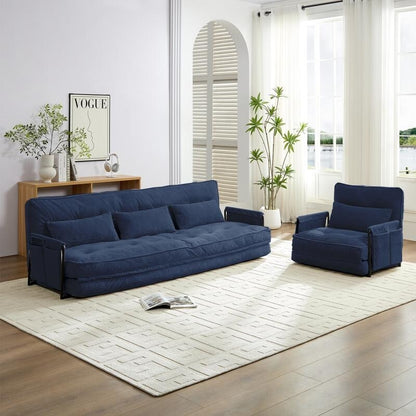 Mixoy Muti-Functional Folding Floor Sofa Bed with Pillows,6 Position Adjustable Backrest-3+1