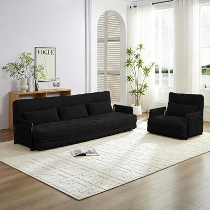 Mixoy Muti-Functional Folding Floor Sofa Bed with Pillows,6 Position Adjustable Backrest-3+1