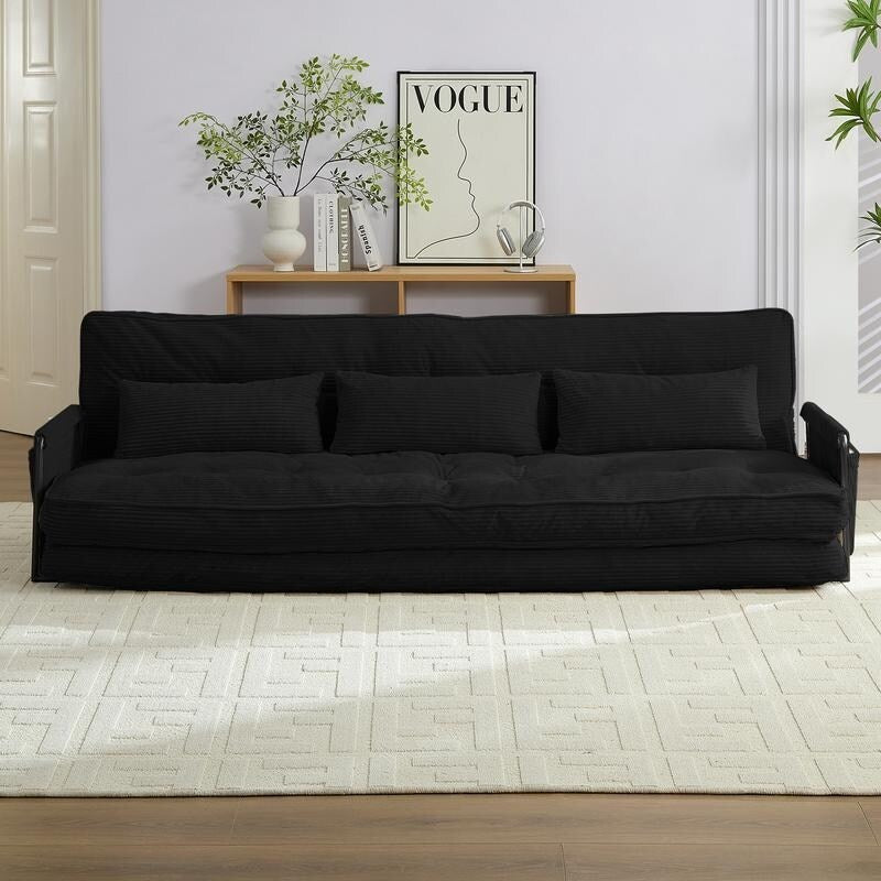 Mixoy Muti-Functional Folding Floor Sofa Bed with Pillows,6 Position Adjustable Backrest-3+1