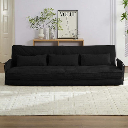 Mixoy Muti-Functional Folding Floor Sofa Bed,3-Seater with Loveseat Lazy Sofa,6 Position Adjustable Backrest