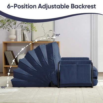 Mixoy Muti-Functional Folding Floor Sofa Bed,3-Seater with Loveseat Lazy Sofa,6 Position Adjustable Backrest