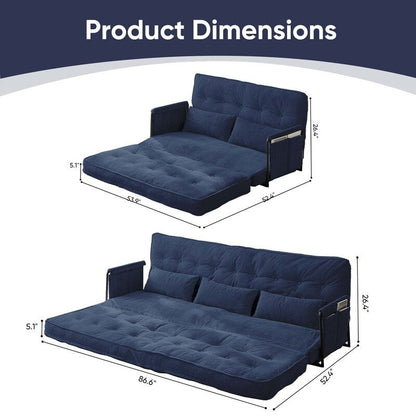Mixoy Muti-Functional Folding Floor Sofa Bed,3-Seater with Loveseat Lazy Sofa,6 Position Adjustable Backrest