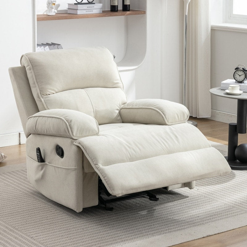Mixoy Reclining Sofa Chair,Baby Velour Fabric Lazy Sofa Lift Oversized Massage Chair with Heat Vibration Function