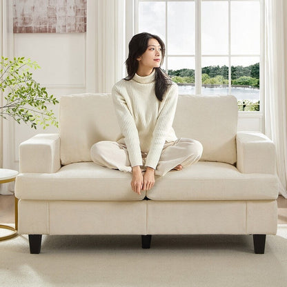 Mixoy W56Loveseat Sectional Sofa,Chenille Fabric Cloud Sleeper Comfy Upholstered 2-Seater Couches