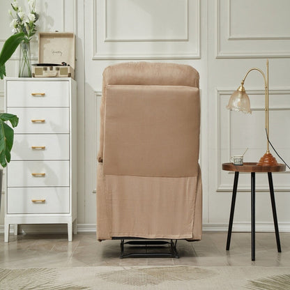 Mocha Manual Recliner Chair, Pillow Arms for Bedroom Living
