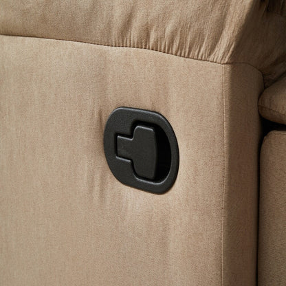 Mocha Manual Recliner Chair, Pillow Arms for Bedroom Living