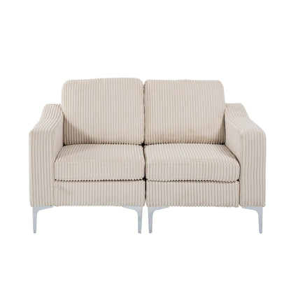 Modern 2-Seat Modular Sectional Sofa Corduroy Armchair Couch for Living Room Office