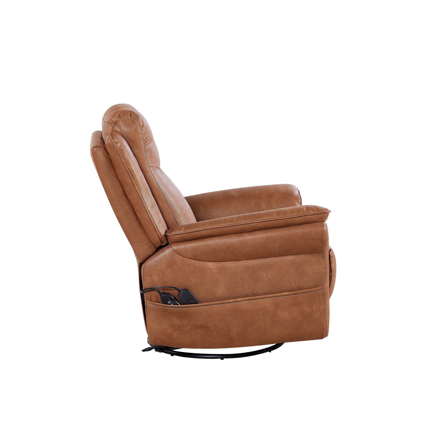 Modern 240 Degree Swivel Electric Swivel Recliner Chair with Heated Lumbar Support, Vibration Massage and Extendable Footrest