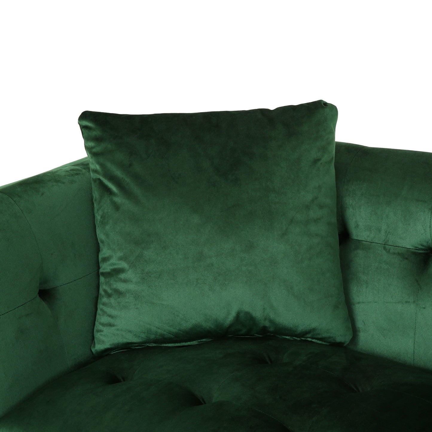 Modern 86.75 Velvet 3-seater Sofa with Pillows and Sturdy Frame for Living Room