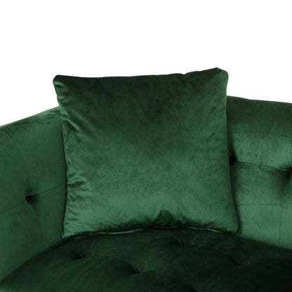 Modern 86.75 Velvet 3-seater Sofa with Pillows and Sturdy Frame for Living Room