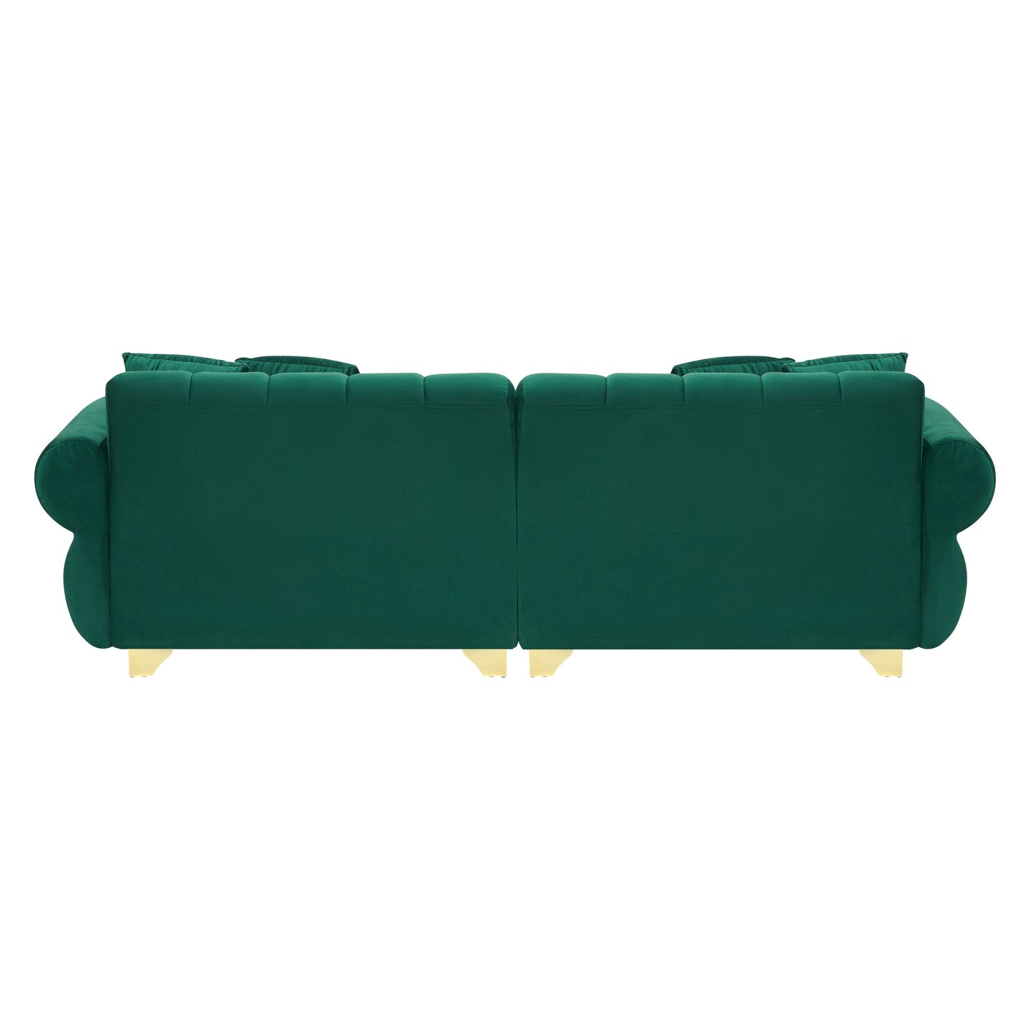 Modern 89 Velvet 3-seater Sofa with Spring-Wrapped Cushions and Metal Feet for Living Room