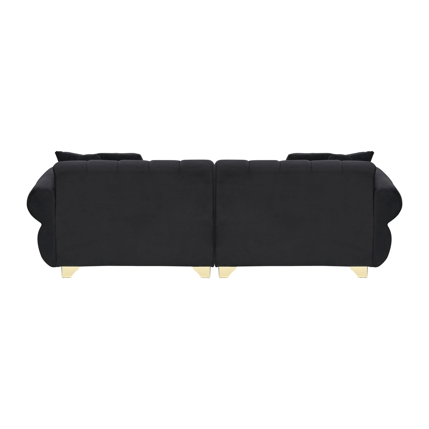 Modern 89 Velvet 3-seater Sofa with Spring-Wrapped Cushions and Metal Feet for Living Room