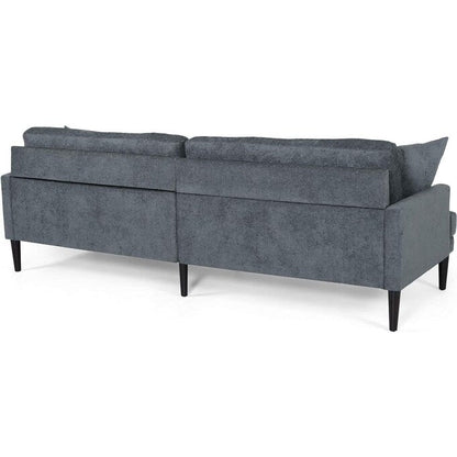 Modern 96.25 Upholstered 3-seater Sofa with Wood Legs and Accent Pillows for Living Room