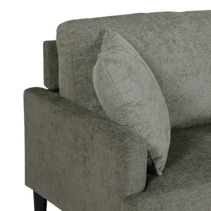 Modern 96.25 Upholstered 3-seater Sofa with Wood Legs and Accent Pillows for Living Room