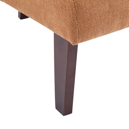 Modern Accent Chair with Round Back & Wooden Legs - Mid-Century Inspired Lounge Chair or Office - Soft Fabric Upholstery