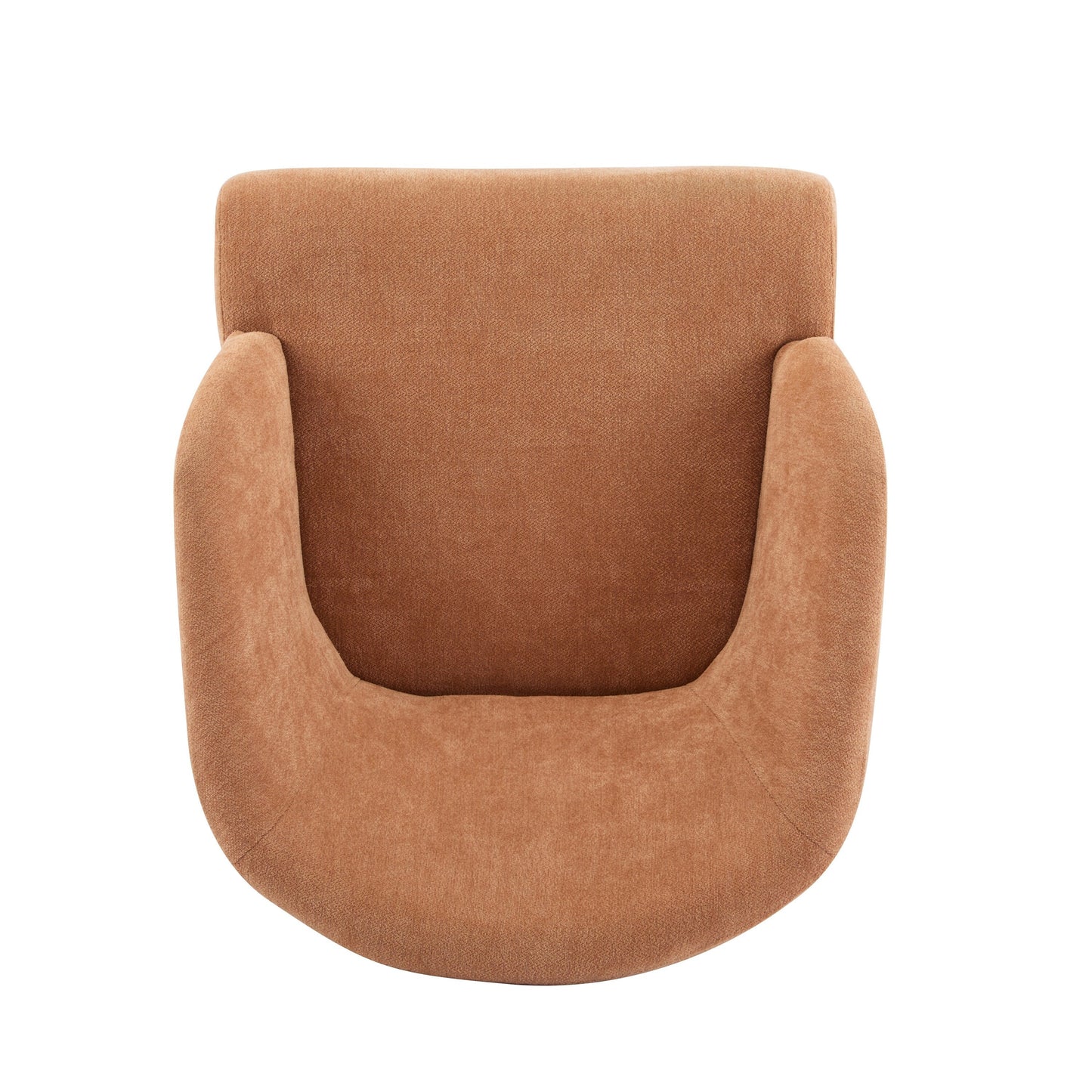 Modern Accent Chair with Round Back & Wooden Legs - Mid-Century Inspired Lounge Chair or Office - Soft Fabric Upholstery