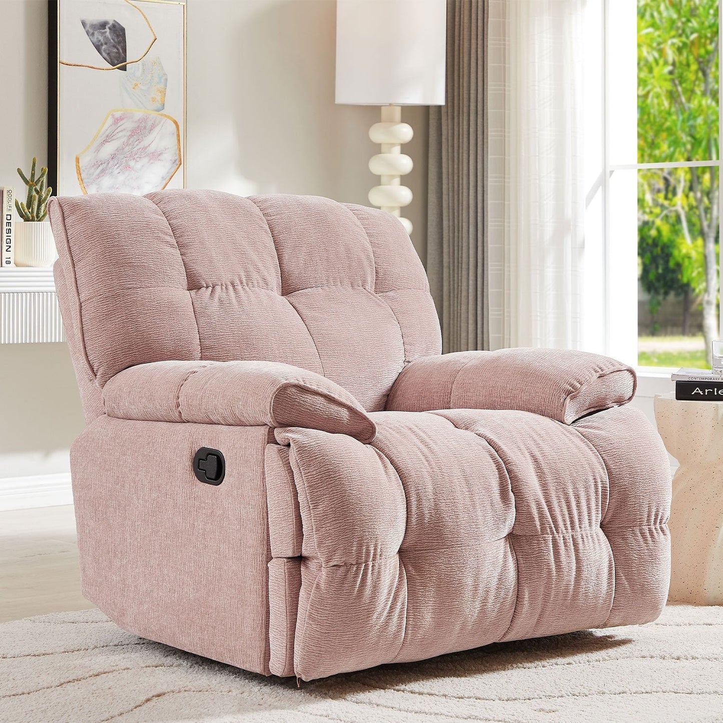 Modern Accent 360 Degree Swivel Armchair Functional Lounge Recline Chair Sofa