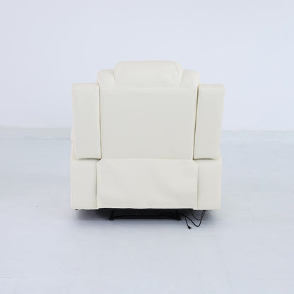 Modern Breathing Leather Recliner Chair with Ambient Lighting and USB-Powered LED