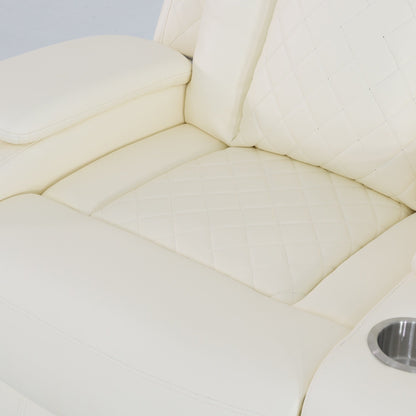 Modern Breathing Leather Recliner Chair with Ambient Lighting and USB-Powered LED