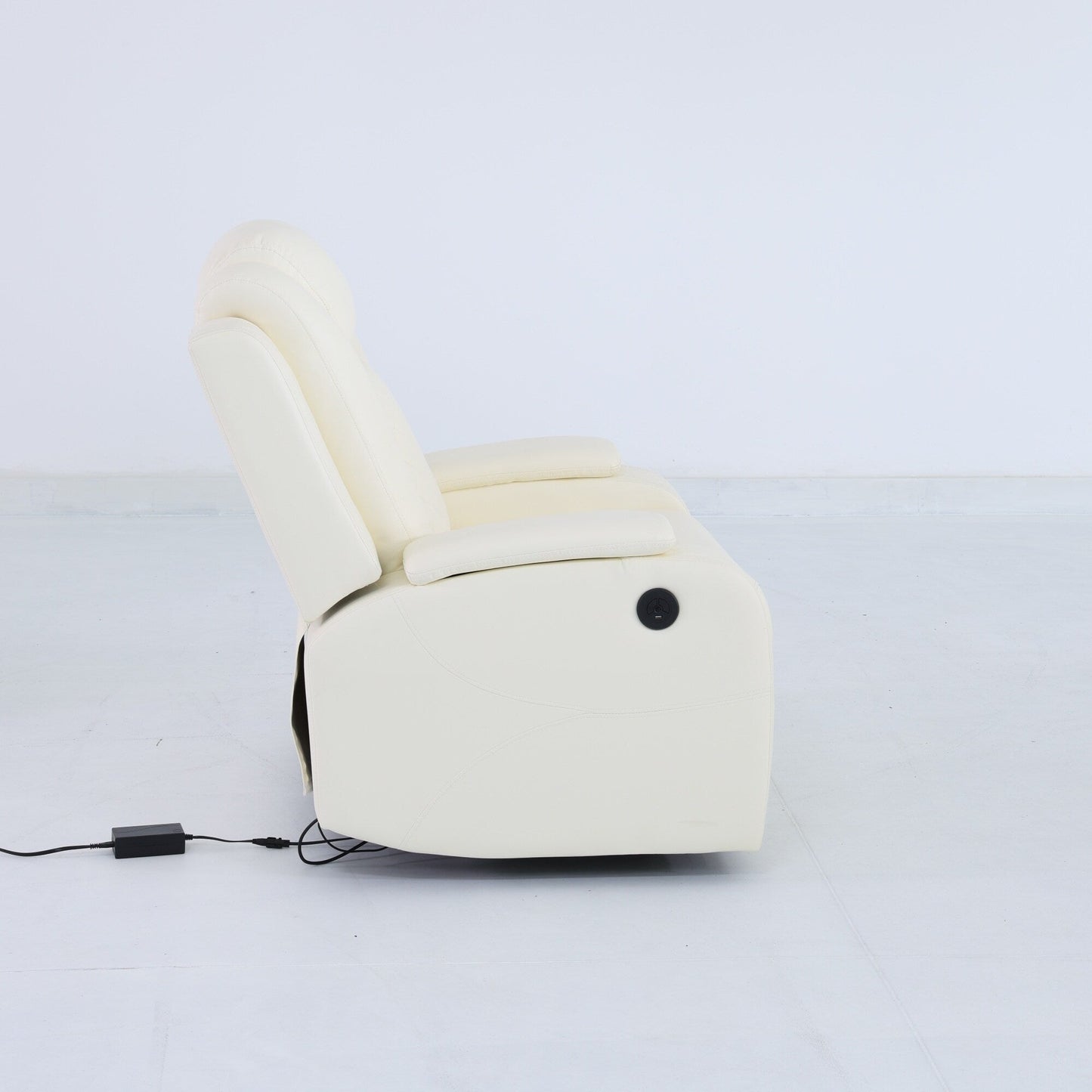 Modern Breathing Leather Recliner Chair with Ambient Lighting and USB-Powered LED