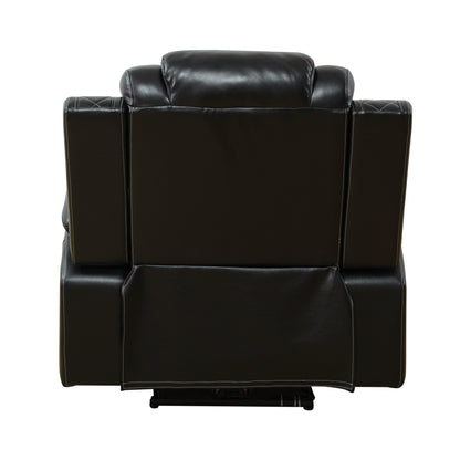 Modern Breathing Leather Recliner Chair with Ambient Lighting and USB-Powered LED