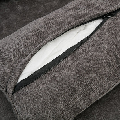 Modern Chenille Comfy Upholstered 3-Seat Sofa, Comfy Cloud 3-seater Sofa w2 Lumbar Pillow Plush Cushion Sofa Couch