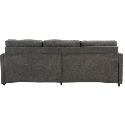 Modern Chenille Comfy Upholstered 3-Seat Sofa, Comfy Cloud 3-seater Sofa w2 Lumbar Pillow Plush Cushion Sofa Couch
