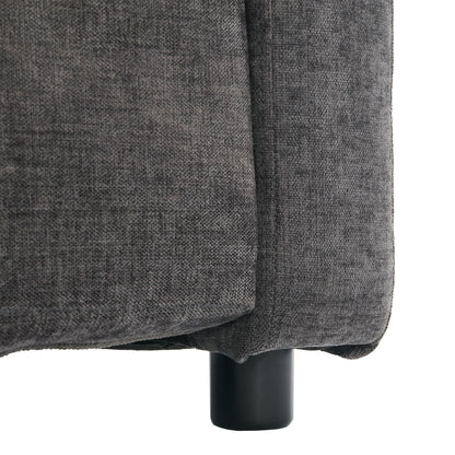 Modern Chenille Comfy Upholstered 3-Seat Sofa, Comfy Cloud 3-seater Sofa w2 Lumbar Pillow Plush Cushion Sofa Couch