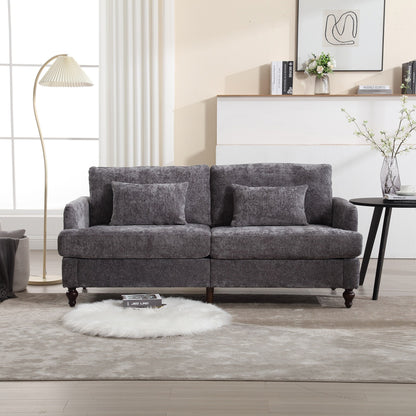 Modern Chenille Fabric Loveseat, 2-Seat Upholstered Loveseat Sofa