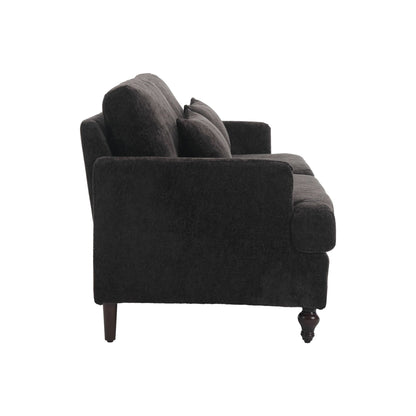 Modern Chenille Fabric Loveseat, 2-Seat Upholstered Loveseat Sofa