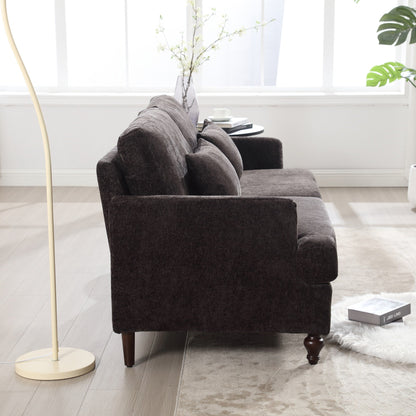 Modern Chenille Fabric Loveseat, 2-Seat Upholstered Loveseat Sofa