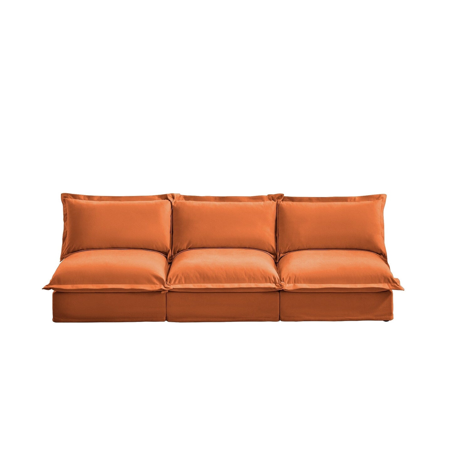 Modern Chenille Modular Armless 3-Seater Sofa Couch