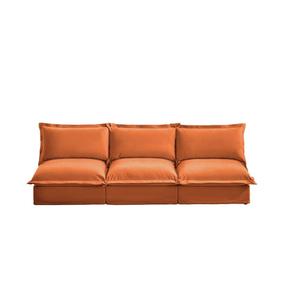 Modern Chenille Modular Armless 3-Seater Sofa Couch