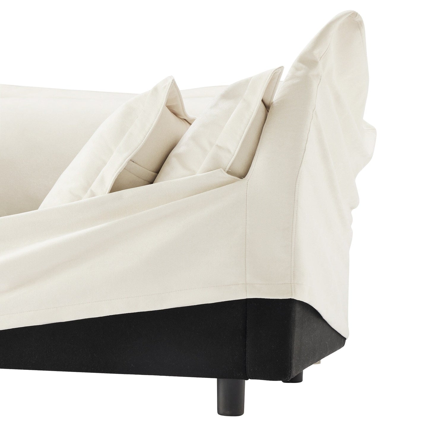 Modern Chenille Modular Armless 3-Seater Sofa Couch
