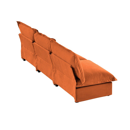 Modern Chenille Modular Armless 3-Seater Sofa Couch