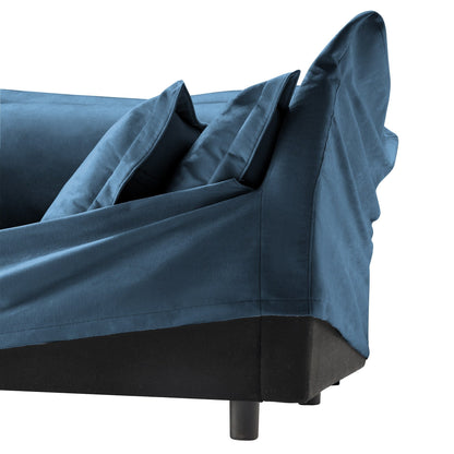 Modern Chenille Modular Armless 3-Seater Sofa Couch