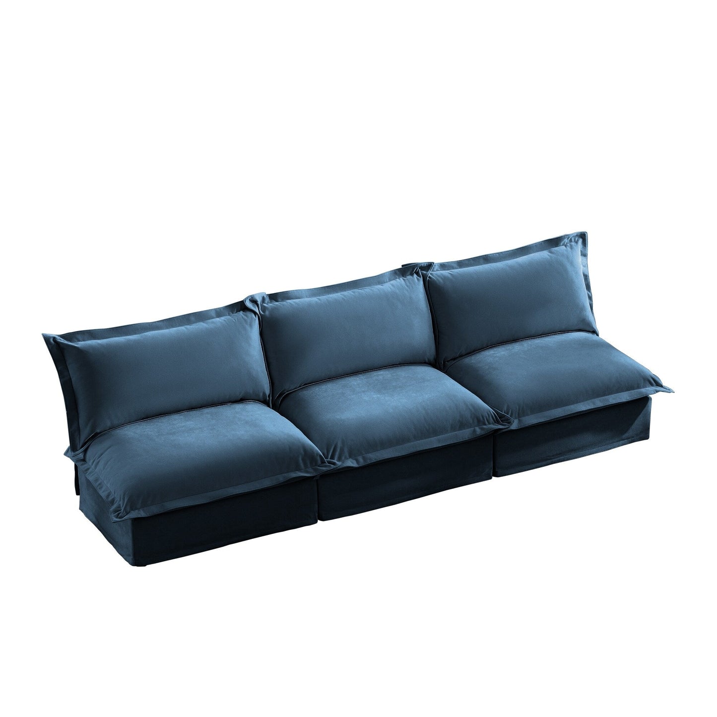 Modern Chenille Modular Armless 3-Seater Sofa Couch