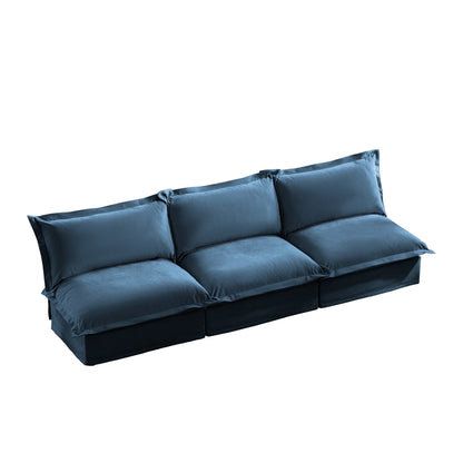 Modern Chenille Modular Armless 3-Seater Sofa Couch