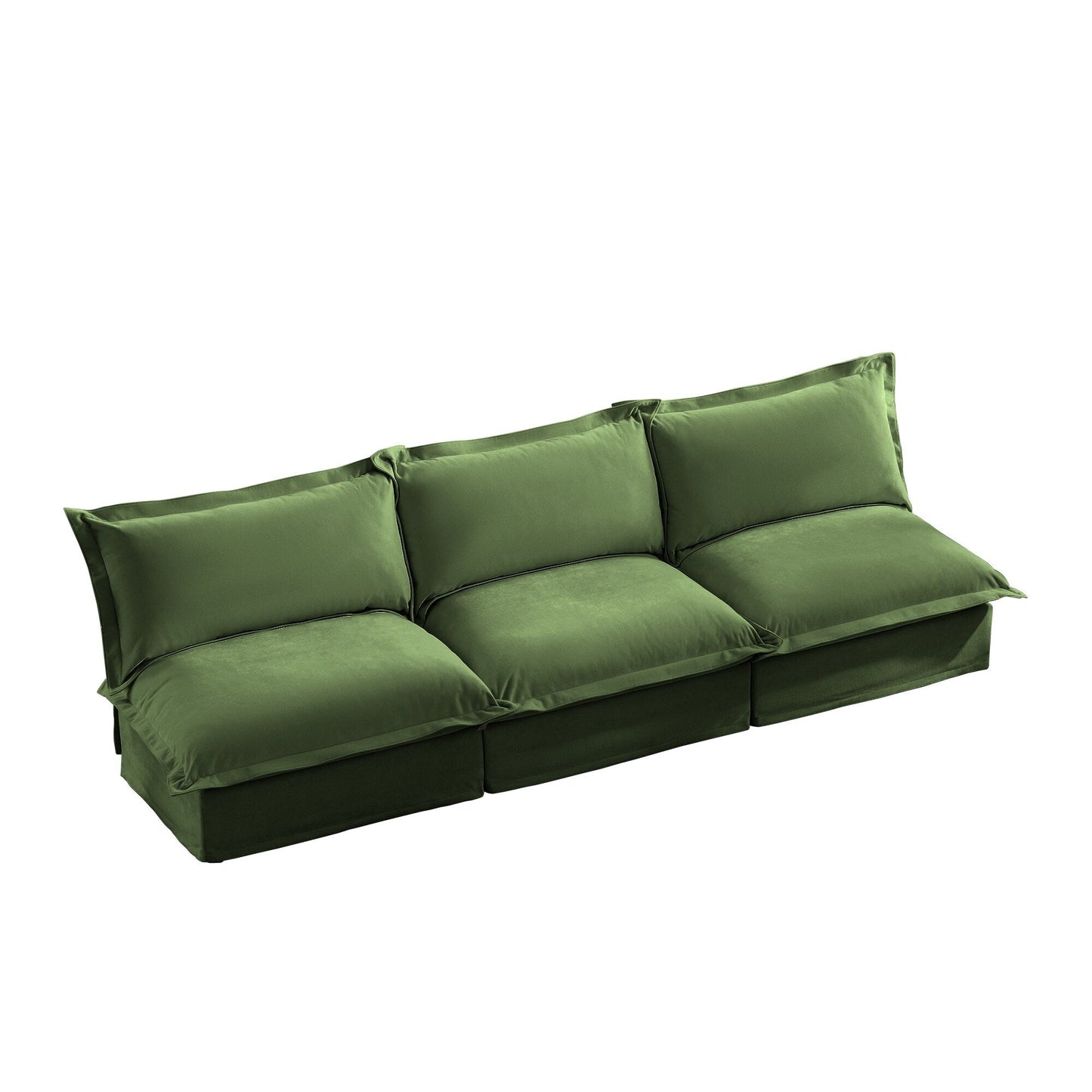 Modern Chenille Modular Armless 3-Seater Sofa Couch