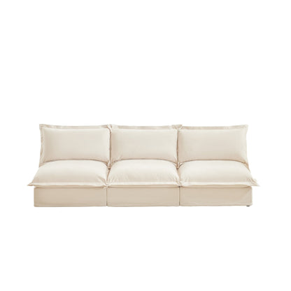 Modern Chenille Modular Armless 3-Seater Sofa Couch
