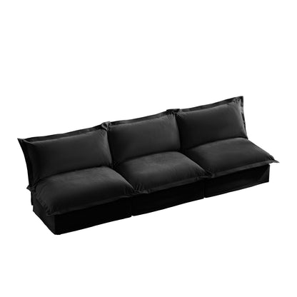 Modern Chenille Modular Armless 3-Seater Sofa Couch