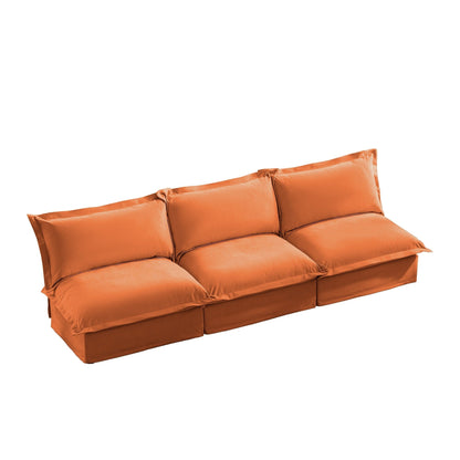 Modern Chenille Modular Armless 3-Seater Sofa Couch