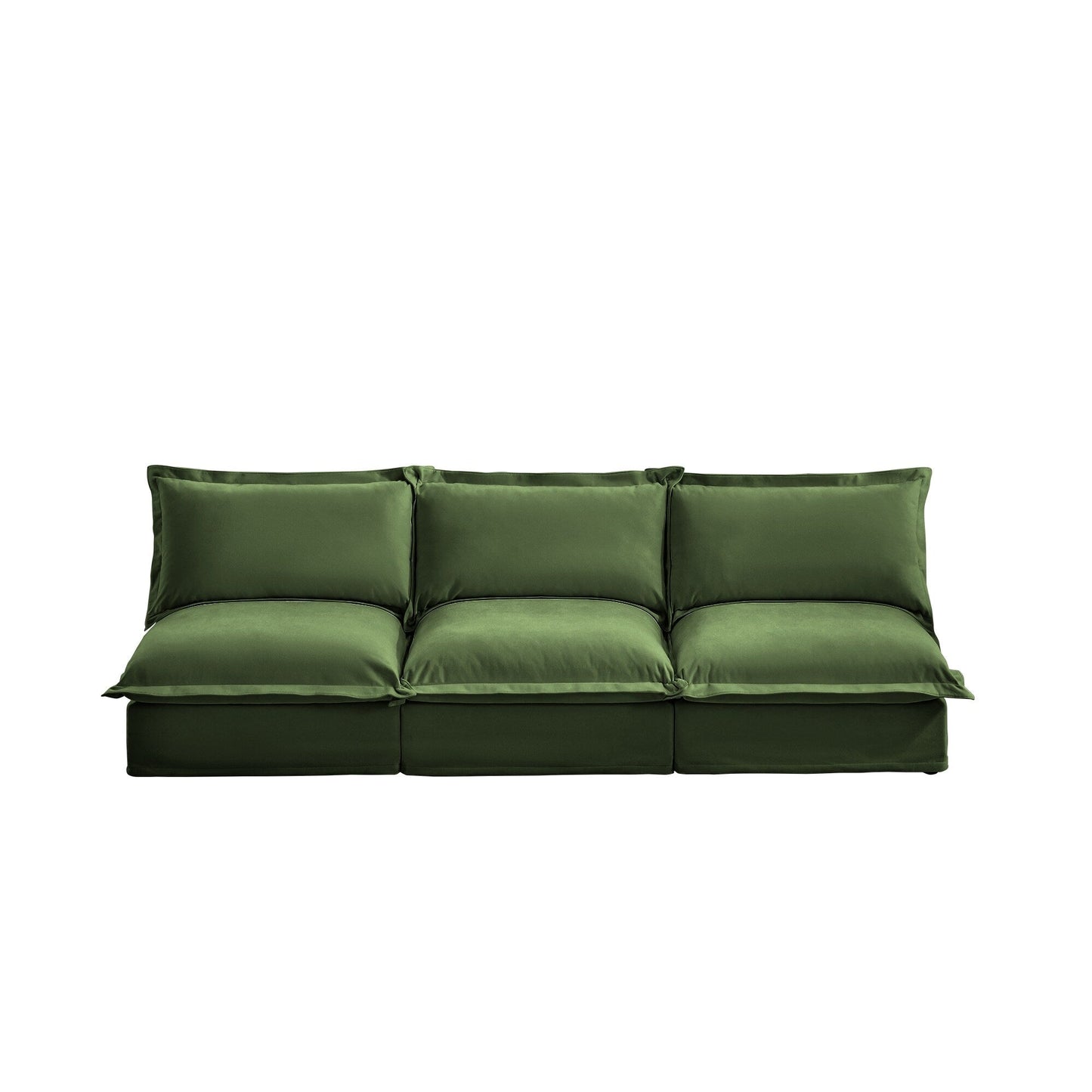 Modern Chenille Modular Armless 3-Seater Sofa Couch