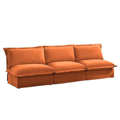Modern Chenille Modular Armless 3-Seater Sofa Couch