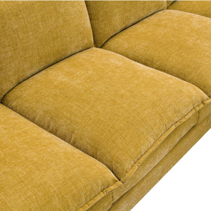 Modern Chenille Sectional Sofa With Double Cushions,Storage Pockets,Upholstered,L-Shaped Cloud Couch With Reversible Chaise