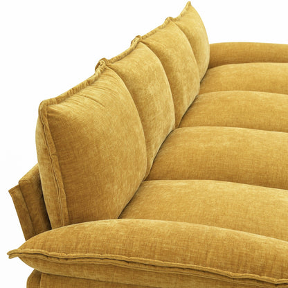 Modern Chenille Sectional Sofa With Double Cushions,Storage Pockets,Upholstered,L-Shaped Cloud Couch With Reversible Chaise