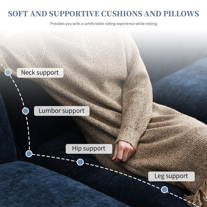 Modern Chenille Sectional Sofa With Double Cushions,Storage Pockets,Upholstered,L-Shaped Cloud Couch With Reversible Chaise